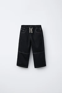 CONTRASTING LOOSE BAGGY JEANS