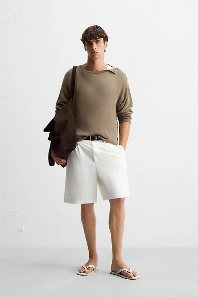 BUTTON KNIT T-SHIRT