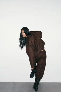 PANTALON BARREL AVEC LAINE ET PLI