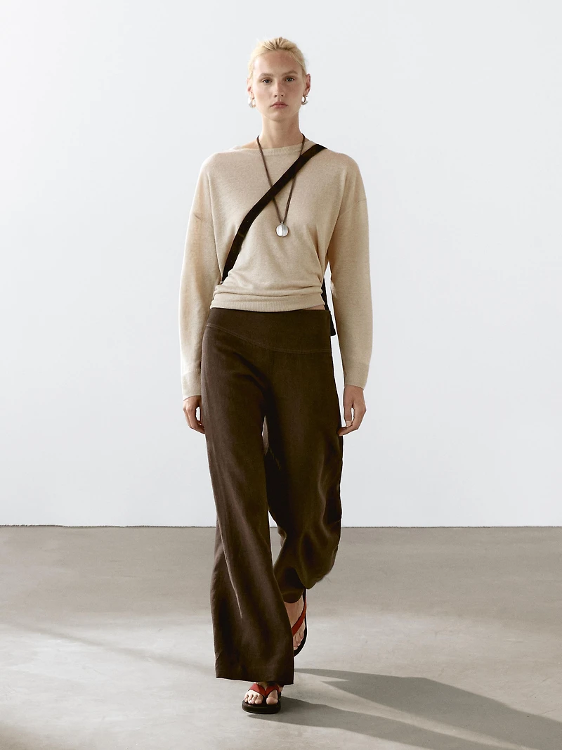 100% linen oversize knit sweater