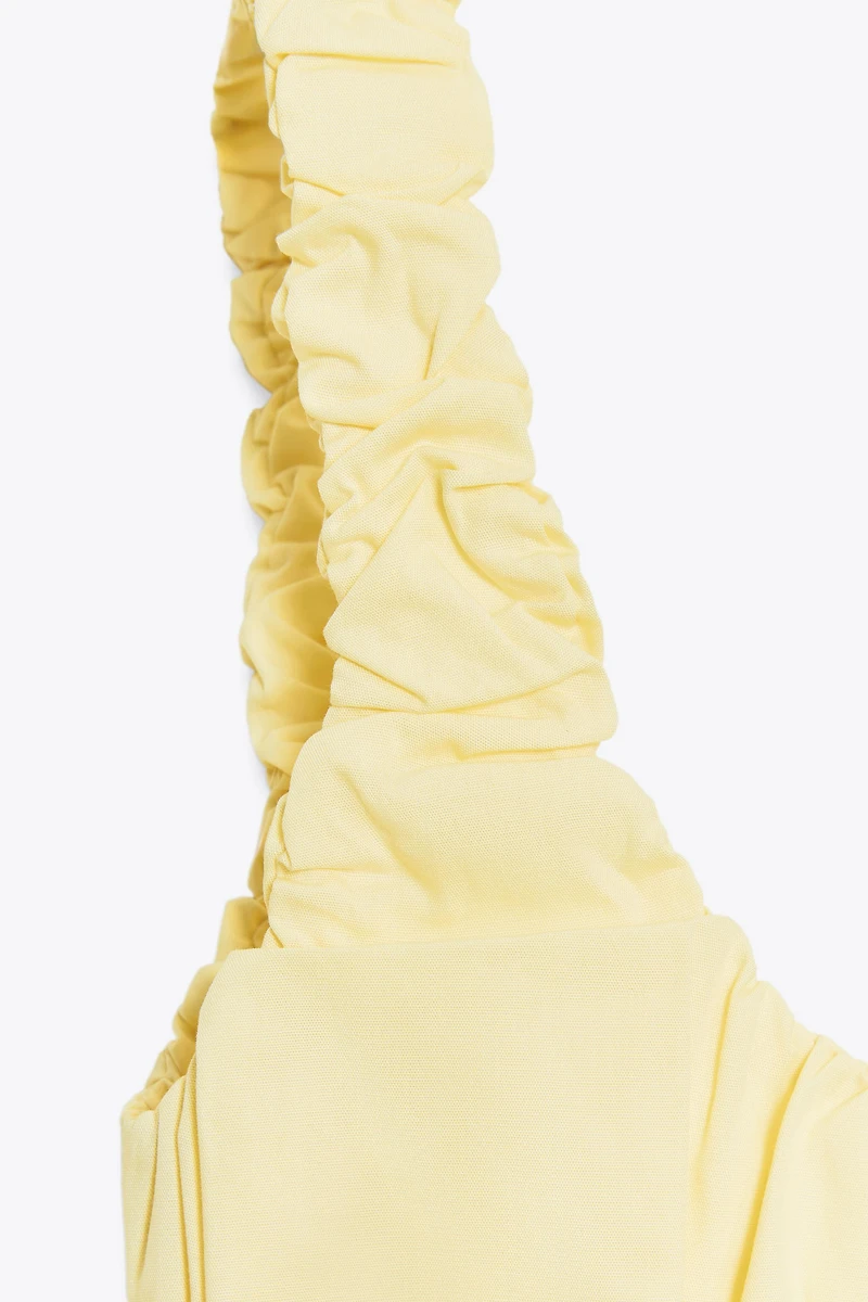 MIXED INTERLOCK POPLIN TOP