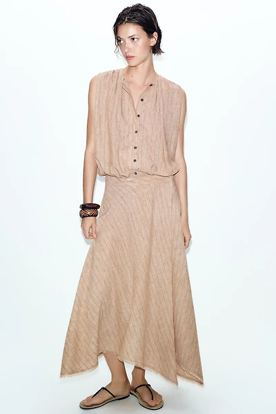 ASYMMETRIC STRIPED SKIRT