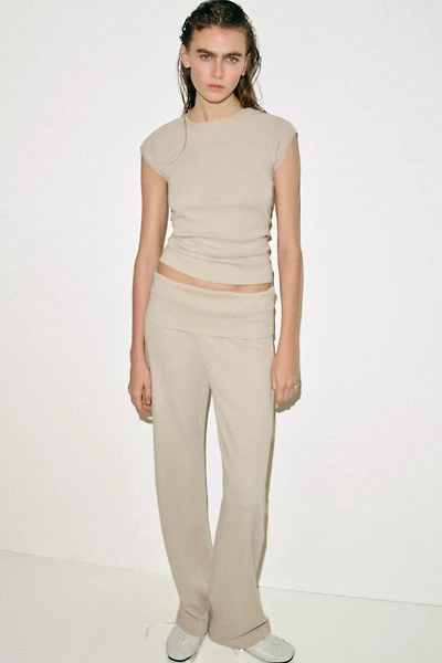 WASHED EFFECT INTERLOCK PANTS