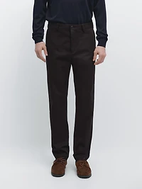 Tapered fit micro textured trousers