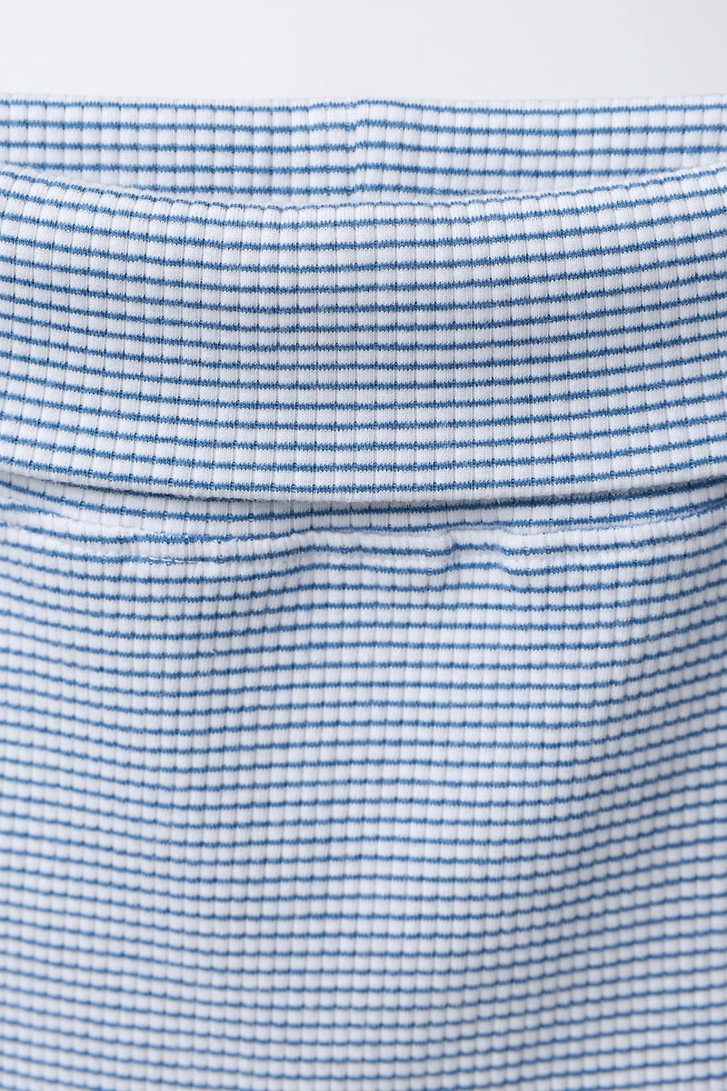 CHICK EMBROIDERED STRIPED SAROUEL T-SHIRT AND PANTS SET