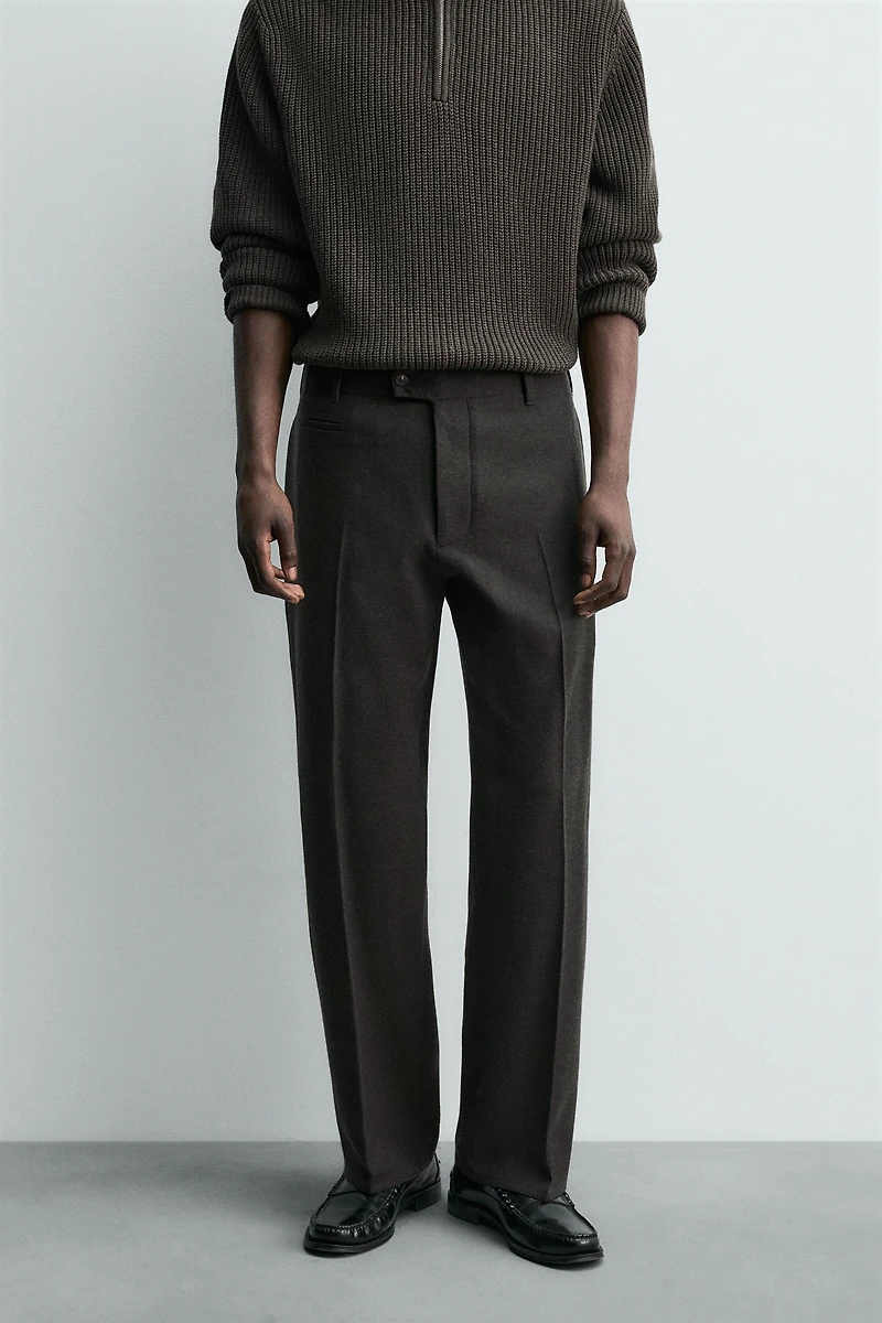 PANTALON REGULAR FIT EN FLANELLE