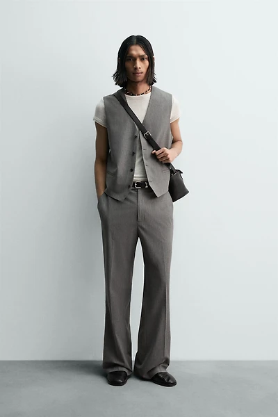 GILET DE COSTUME STRUCTURÉ À RAYURES
