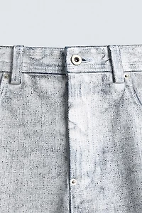 WAXED FINISH BAGGY FIT JEANS