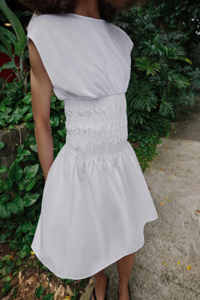 COMBINATION POPLIN DRESS
