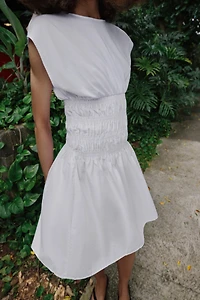 COMBINATION POPLIN DRESS