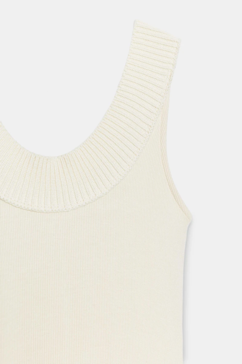 RIB HALTER NECK DRESS