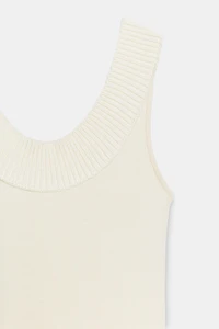 RIB HALTER NECK DRESS