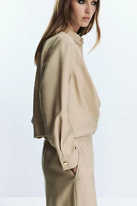 GOLD BUTTON WRAP SHIRT
