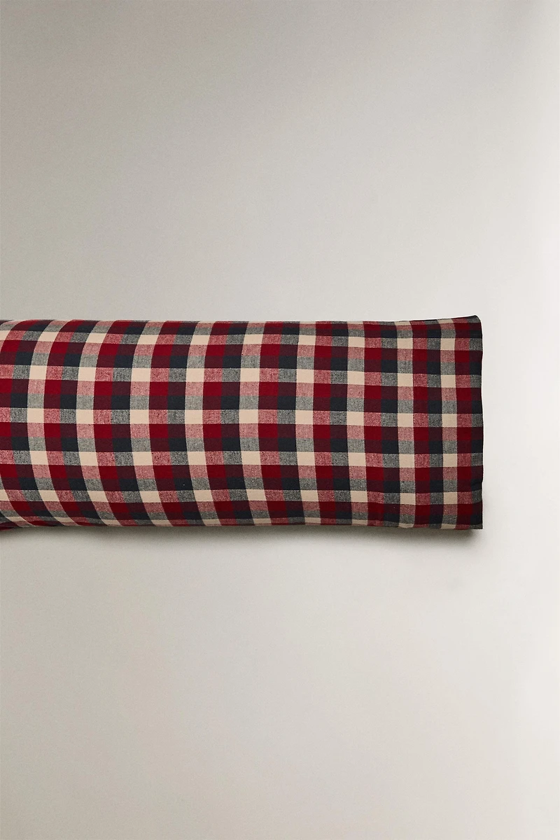 CHRISTMAS TARTAN CHECK COTTON FLANNEL PILLOWCASE