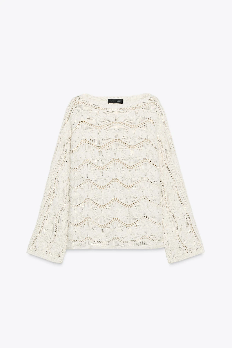 DROP NEEDLE KNIT SWEATER
