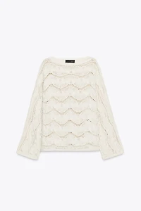 DROP NEEDLE KNIT SWEATER