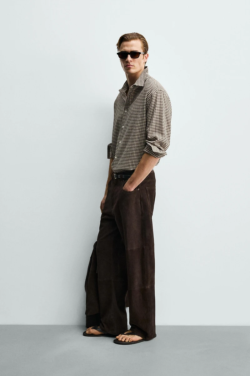 CHEMISE À CARREAUX TEXTURÉE