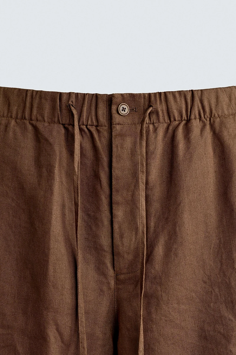 100% LINEN RELAXED FIT SHORTS