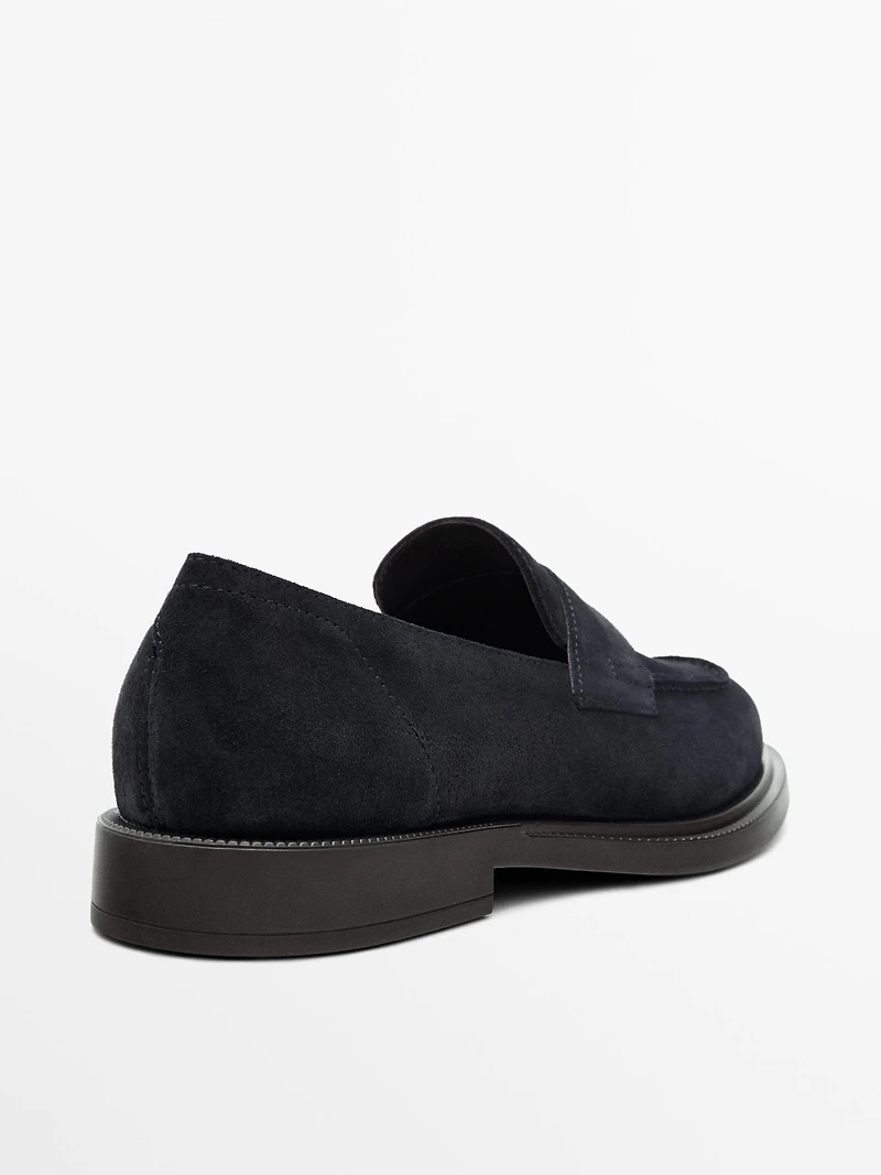 Split leather penny loafers