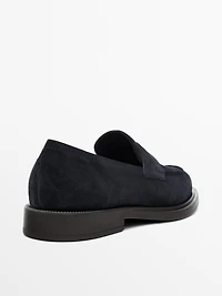 Split leather penny loafers