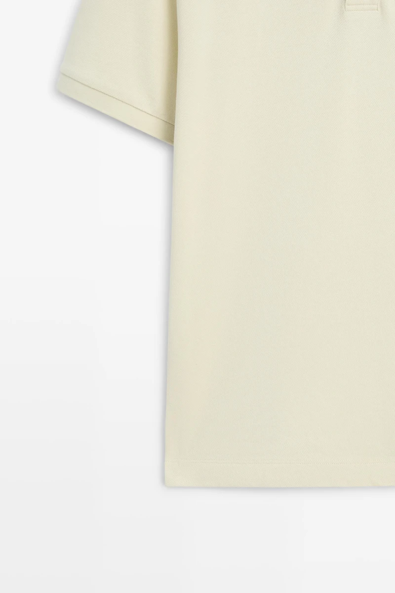 Micro-textured cotton piqué polo shirt