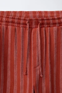 PANTALON RUSTIQUE RAYURES AVEC LIN