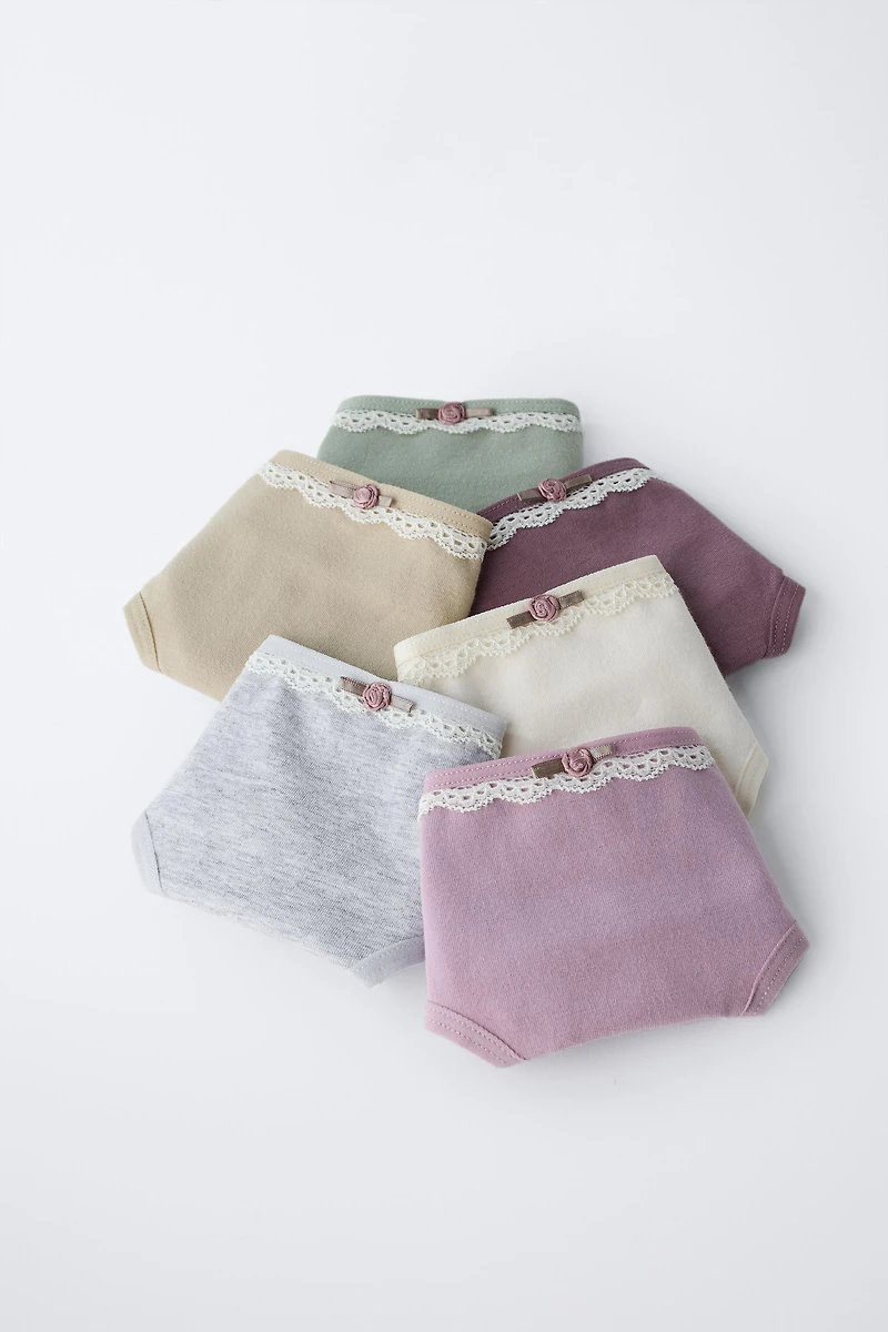 AGES 1 1/2-6/ SIX-PACK OF LACE UNDERWEAR