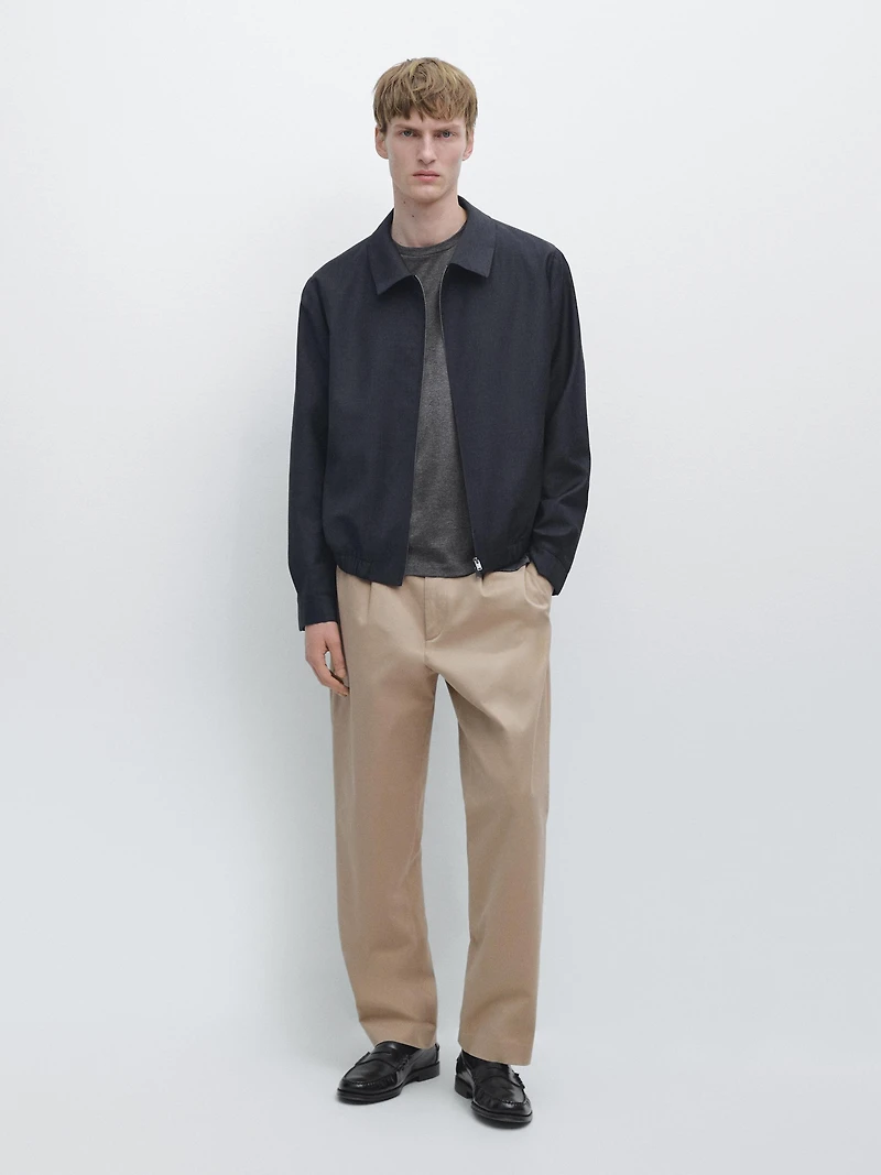 Blouson pied-de-poule laine