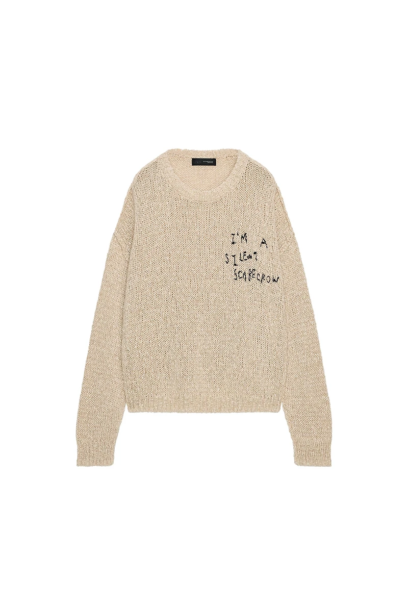 PULL EN LAINE À INSCRIPTION BRODÉE