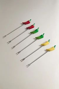 LOT DE 6 PICS APÉRITIF PIMENTS