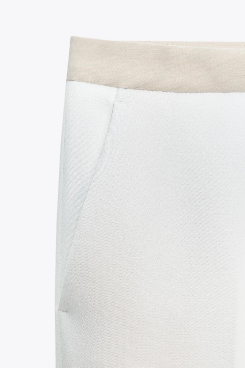 PANTALON DROIT TAILLE COMBINÉE