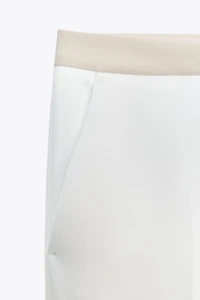 PANTALON DROIT TAILLE COMBINÉE