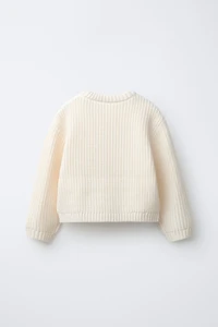 PULL EN MAILLE CŒURS BRODÉS