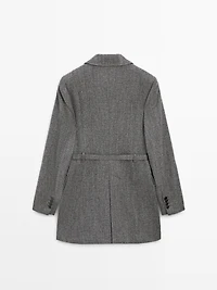 Veste de tailleur chinée avec ceinture