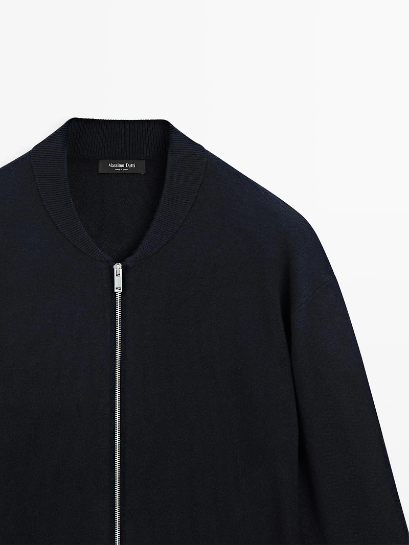 Cardigan style bomber