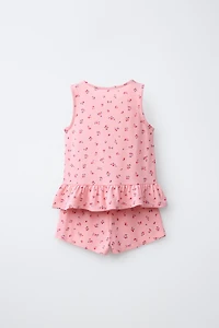 FLORAL PRINT T-SHIRT AND BERMUDA SET