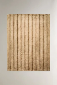 STRIPED FAUX FUR BLANKET