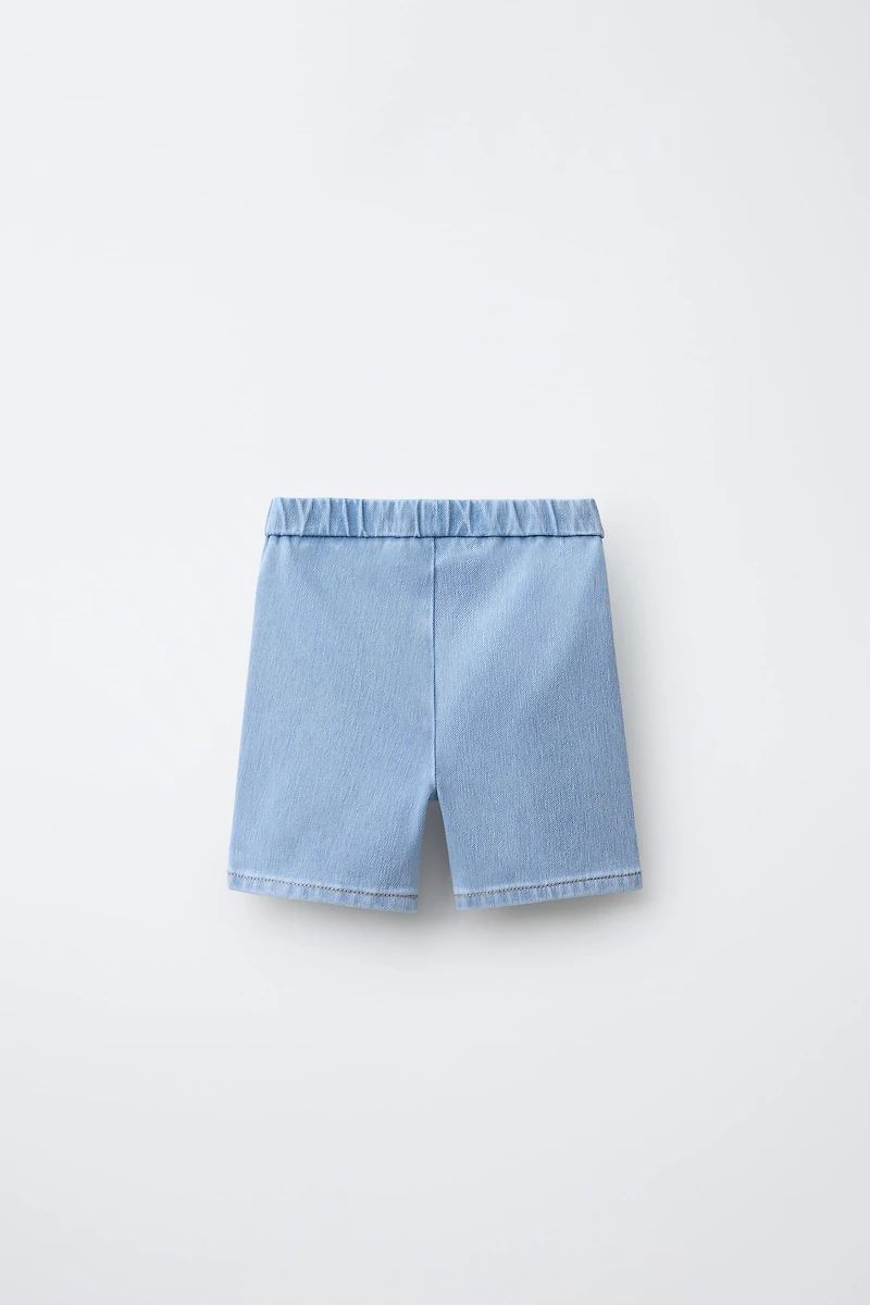 DENIM BIKE SHORTS