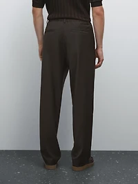 Wool blend jogger fit trousers