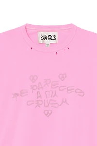 CRUSH WASHED TEXT REVERSED EFFECT T-SHIRT