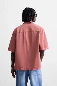 EMBROIDERED TEXTURED OVERSHIRT