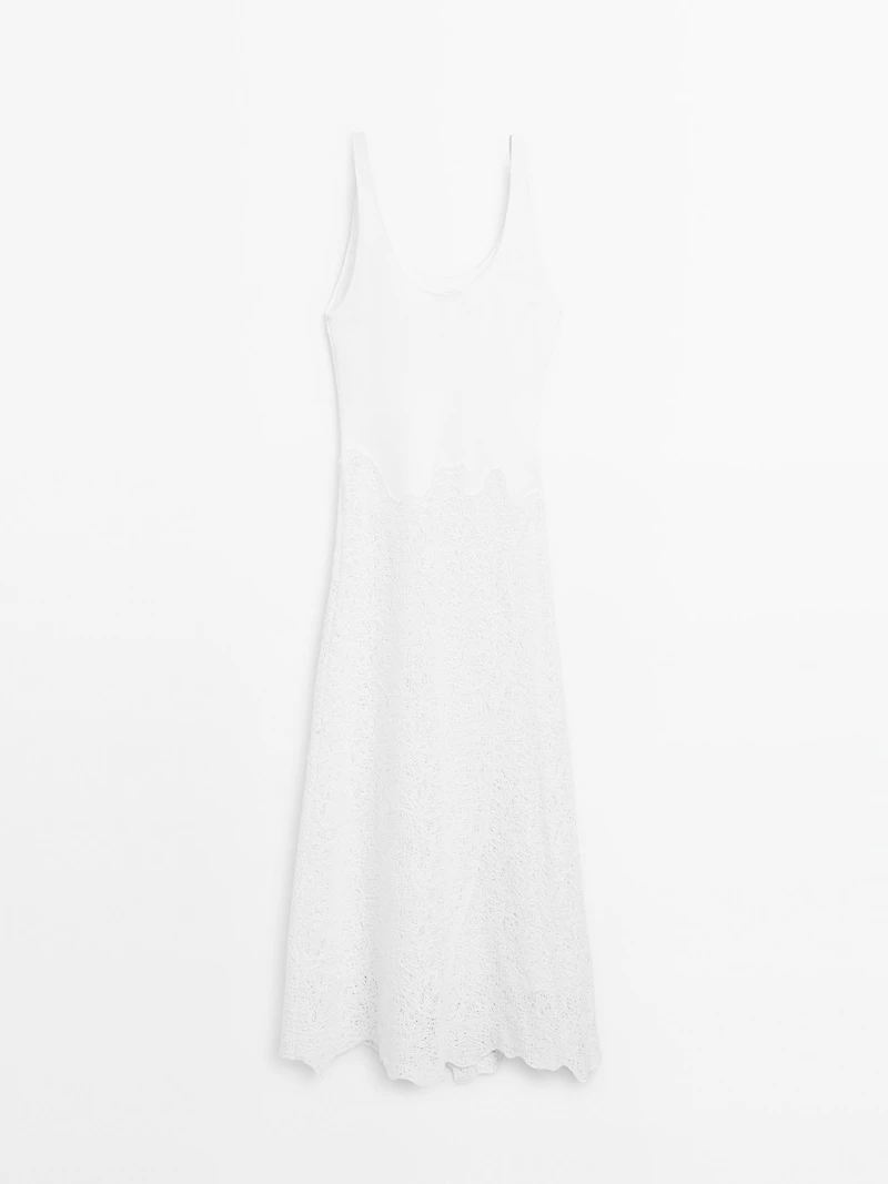Robe midi ample en coton mélangé