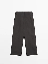 Lightweight straight fit 100% linen trousers