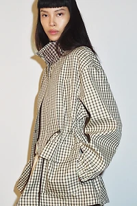 PLAID HIGH-NECK JACKET