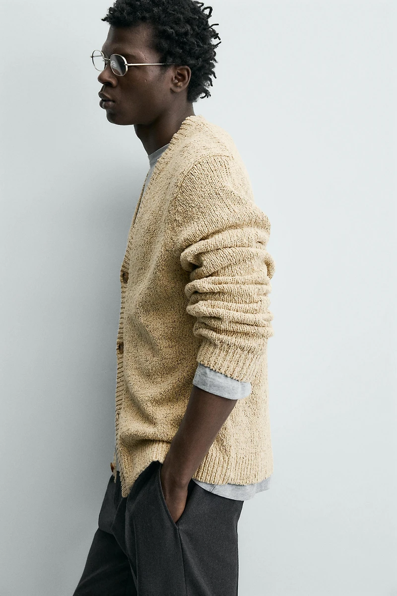 TWISTED YARN TEXTURED CARDIGAN