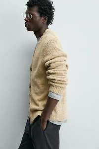 TWISTED YARN TEXTURED CARDIGAN