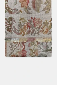 FLORAL PRINT JACQUARD WOOL BLEND SCARF