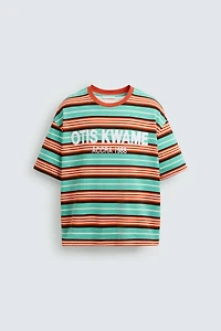 EMBROIDERED STRIPED T-SHIRT © OTIS KWAME KYE QUAICOE