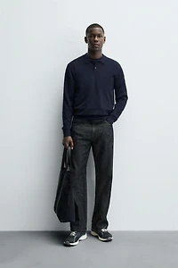 POLO EN MAILLE 100 % LAINE