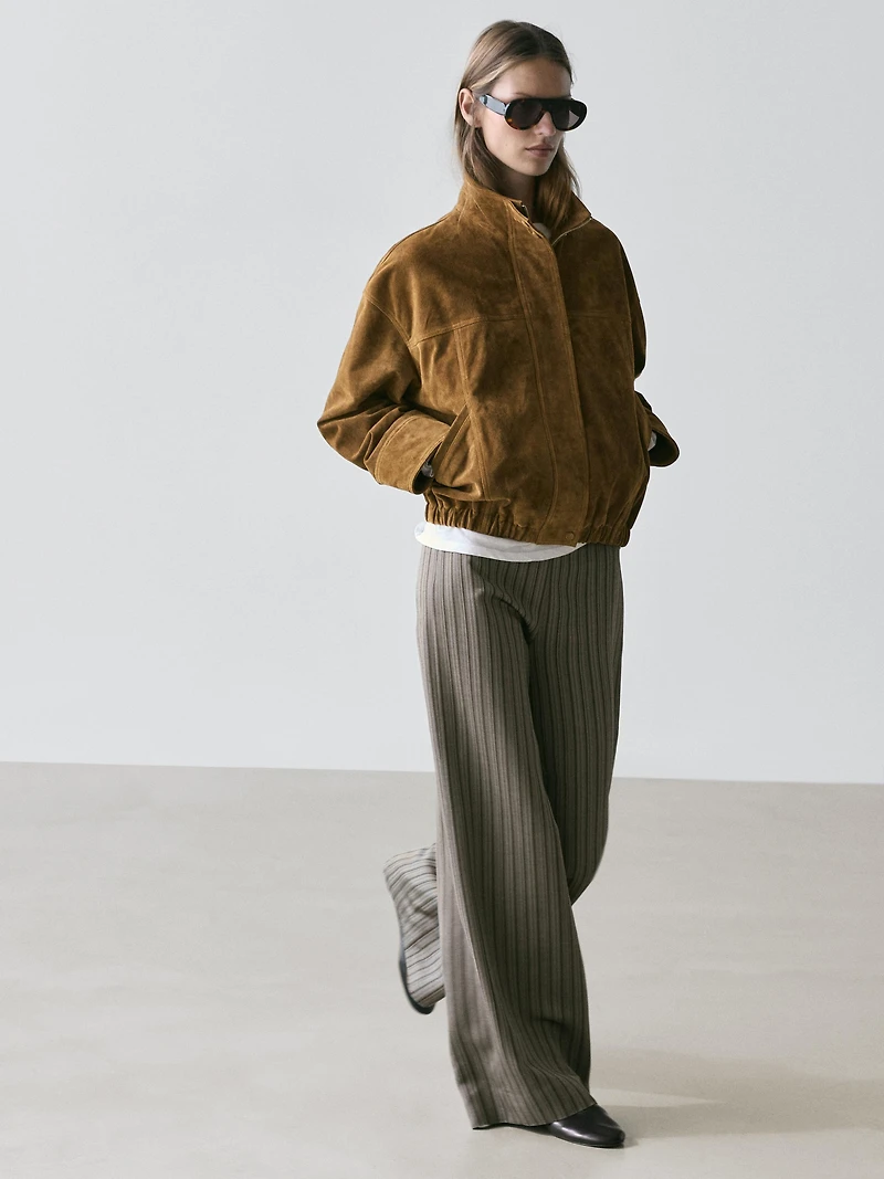 Pantalon large à rayures